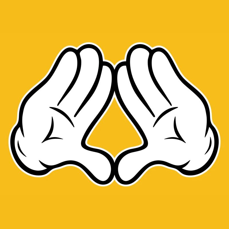 Hands Diamond Pyramid Triangle Rhombus Comic Style