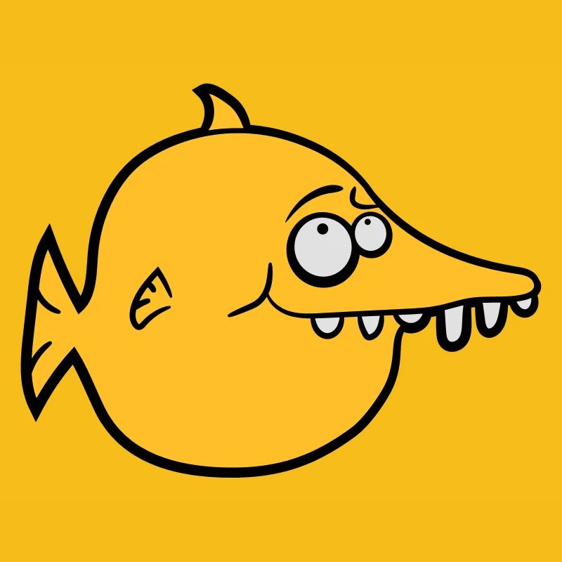 dicker runder witziger comic fisch