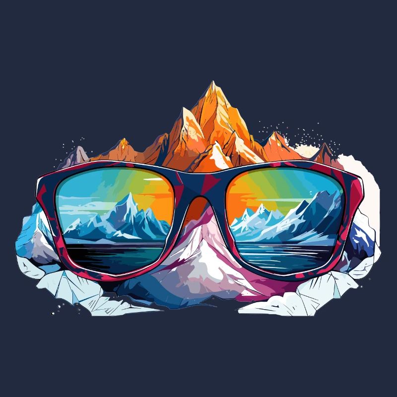 Bergpanorama in Sonnenbrille