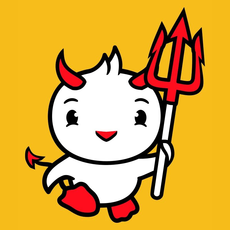 oiseau diable cornes satan trident enfer mal cool