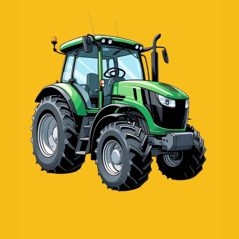 Grüner Traktor mit moderner Ästhetik