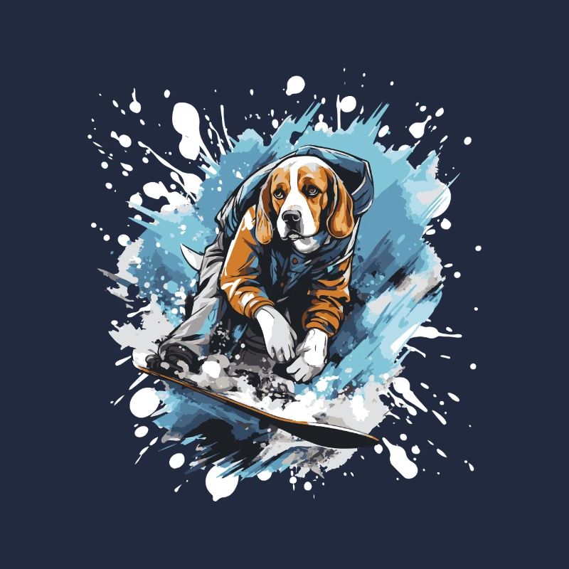 Beagle Chien Snowboard