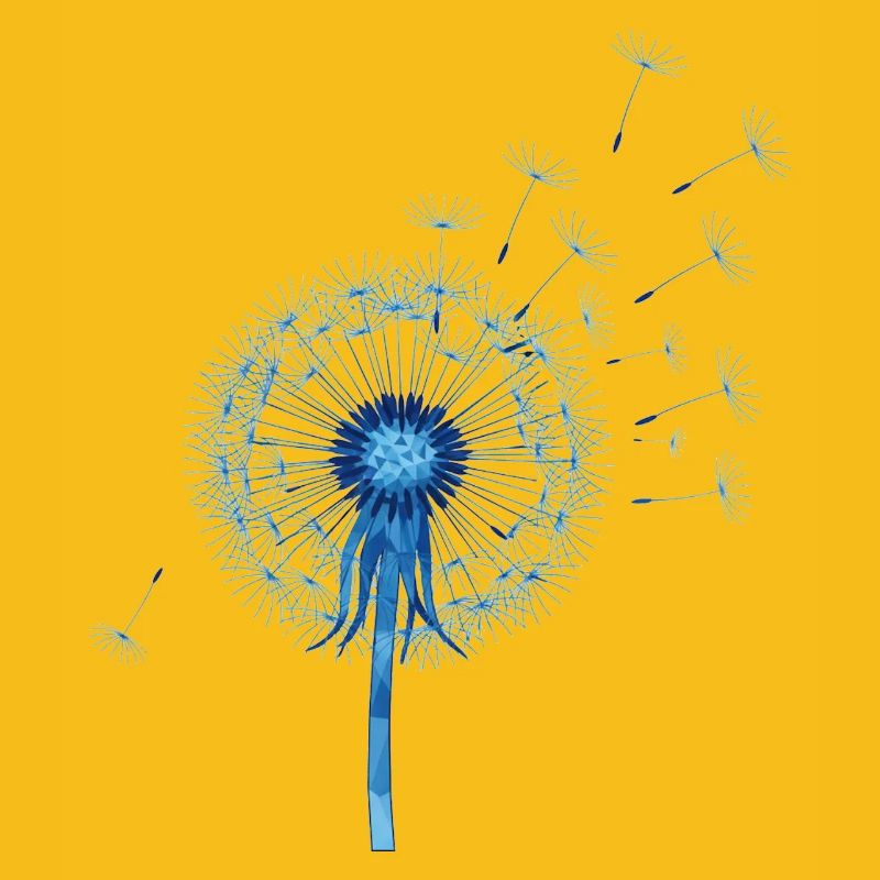Blue Dandelion Origami Pattern