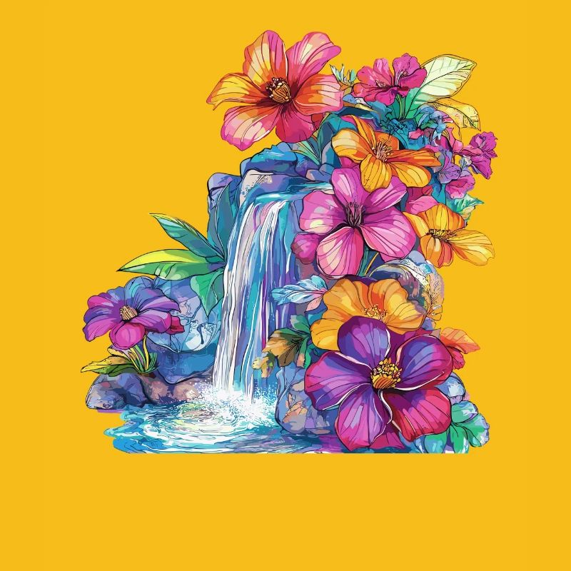 Cascade de fleurs à la cascade