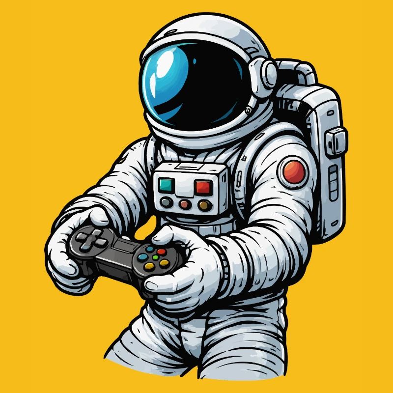 Astronaut mit Gamecontroller