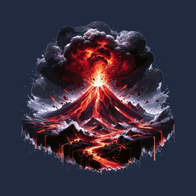 Feux d’artifice de lave par éruption volcanique