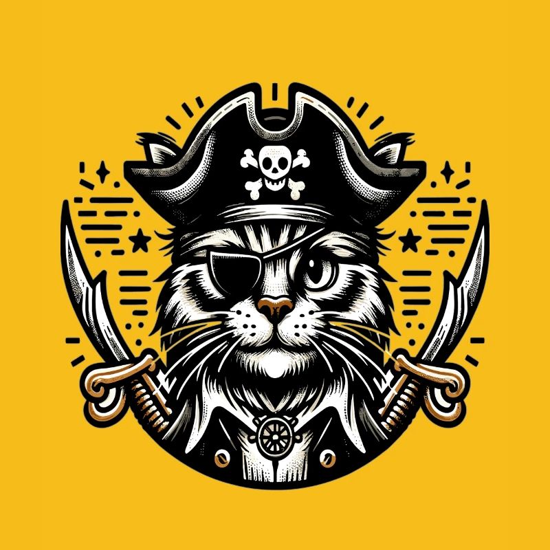 Chat Pirate : Chat pirate avec cache-œil