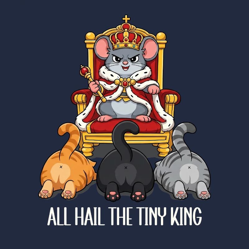 Tiny Mouse King Cats Cartoon