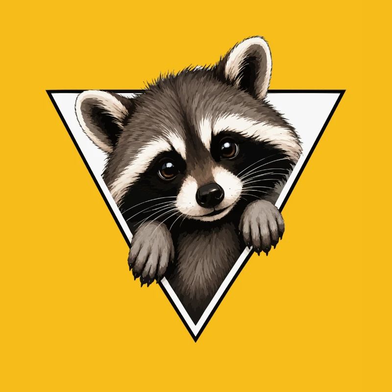 Raccoon in a triangle