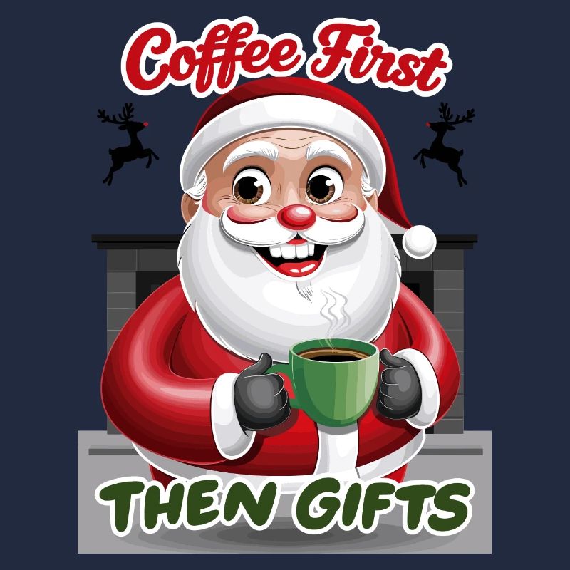 Weihnachtsmann mit Kaffee