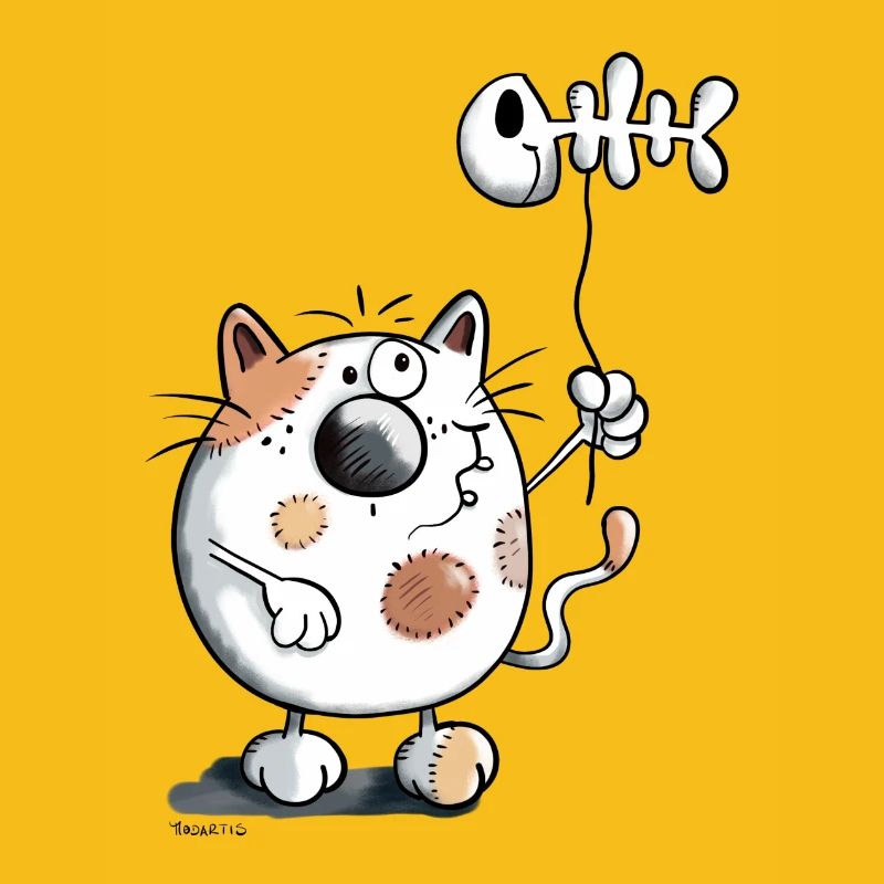 Chat avec un ballon de poisson