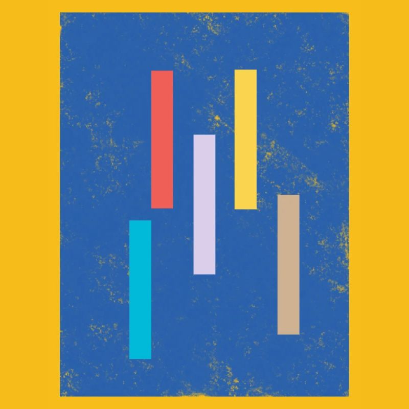 Abstrakter Farbmix auf Blauem Hintergrund