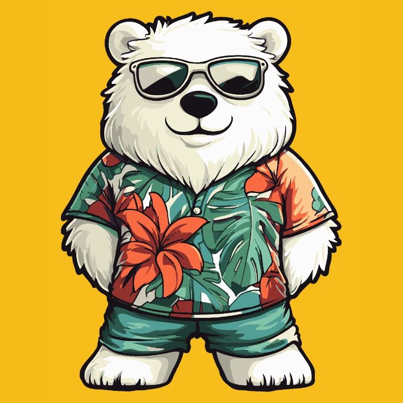 Eisbär Comic Urlaub