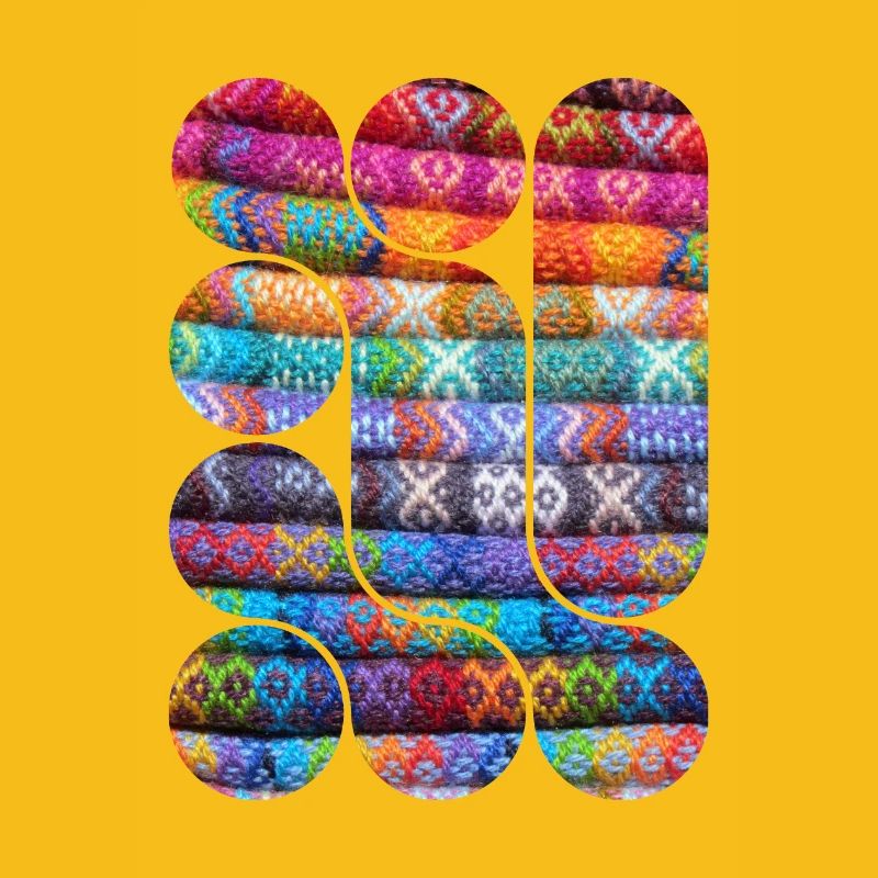 Helles gestricktes Patchwork