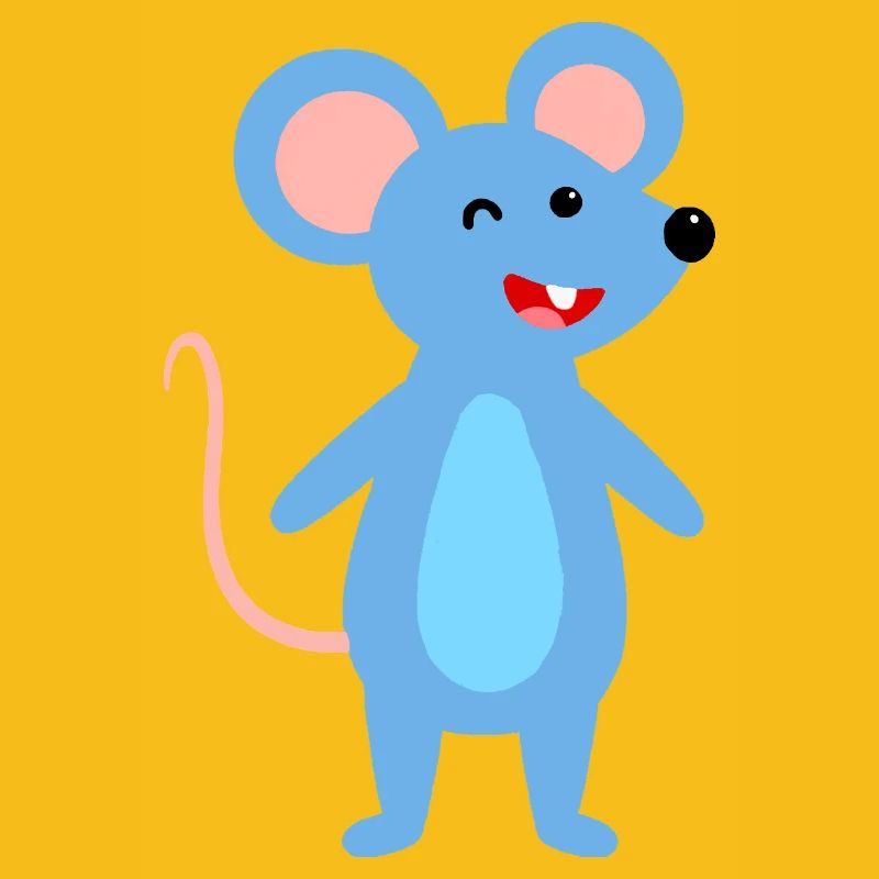 Winking blue mouse