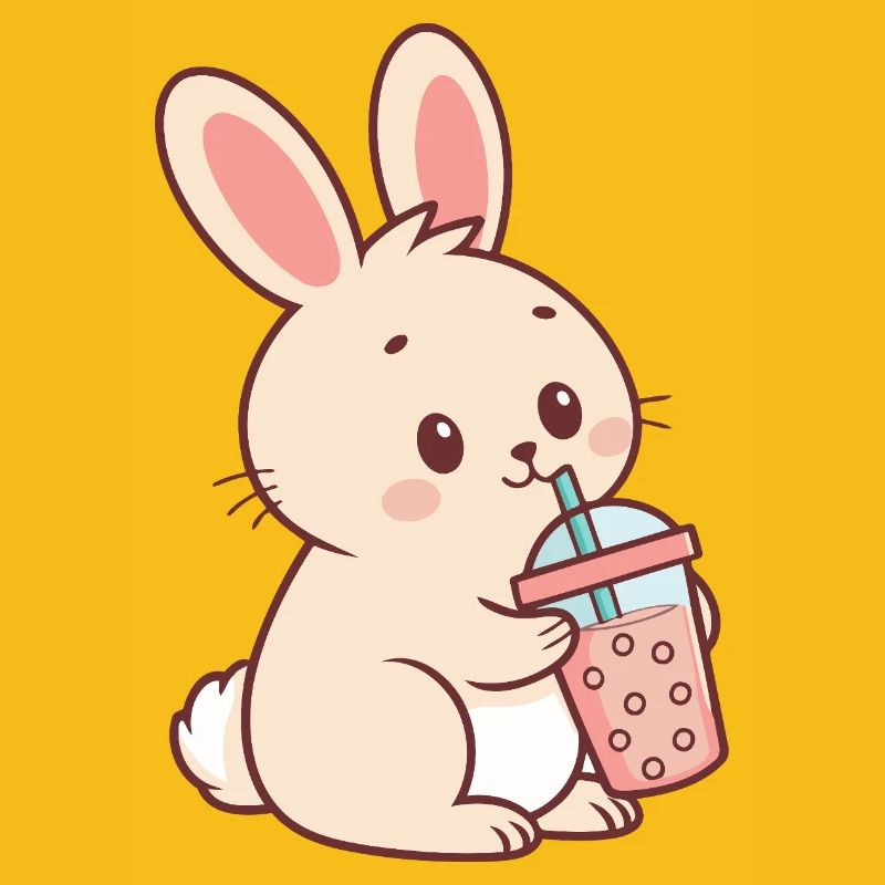 Pastel Bubble Tea Bunny
