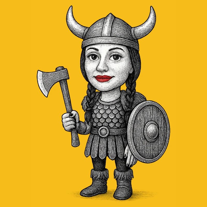 Viking Red Lips Warrior