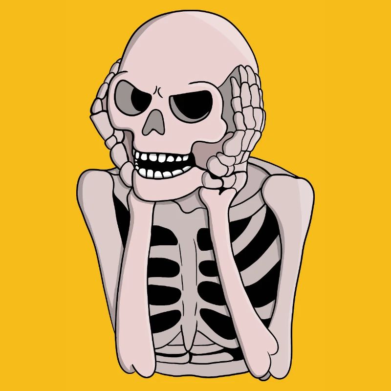 Ängstliche Skelettskizze