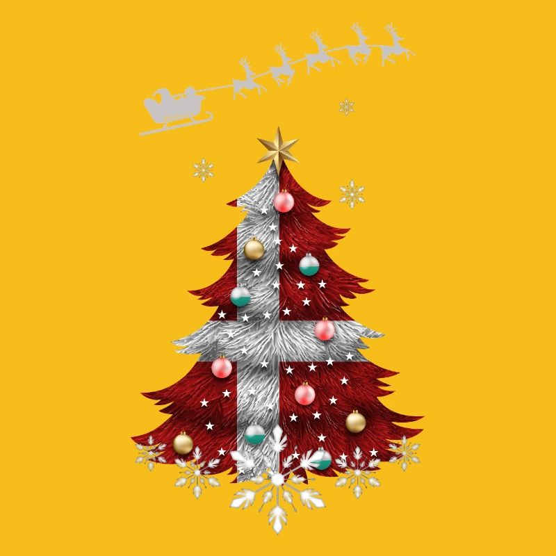 Sapin de Noël avec drapeau du Danemark