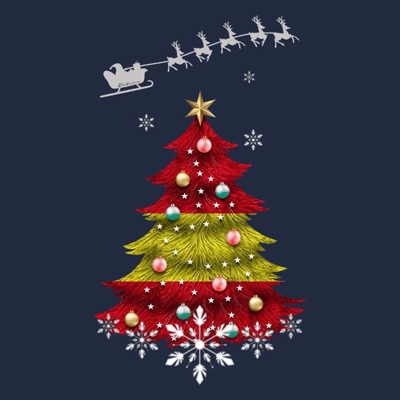 Weihnachtsbaum mit Spanien-Flagge