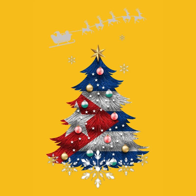 Sapin de Noël avec drapeau cubain