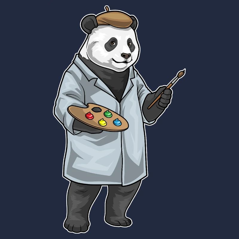 Peinture au pinceau de peintre panda