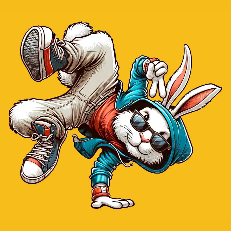 Pâques Pâques Lapin Danse Breakdance