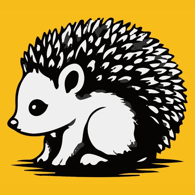 Monochrome Igel-Silhouette