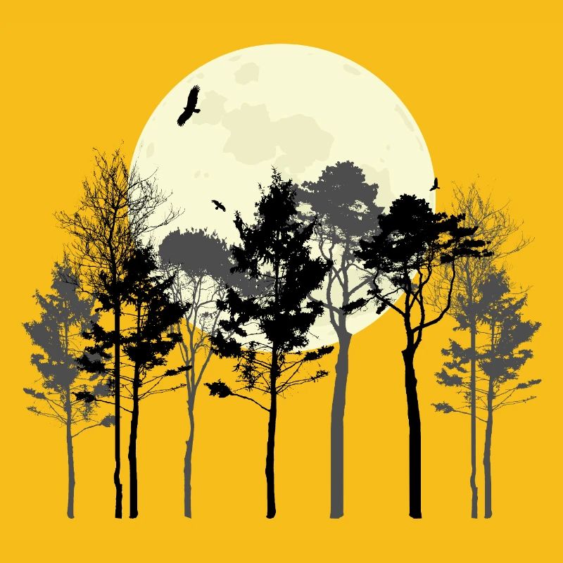 Conception de silhouette de la forêt céleste