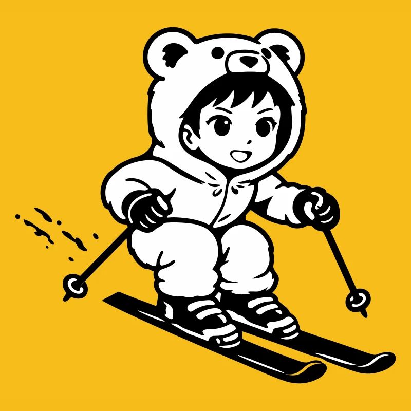 Ski Bears in Anime Style