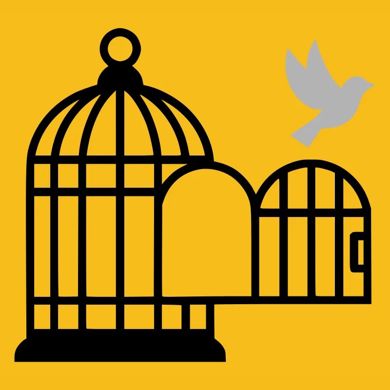 Vogelkäfig offen Freiheit
