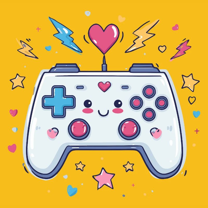 Heart Controller Doodle Pixel Pop