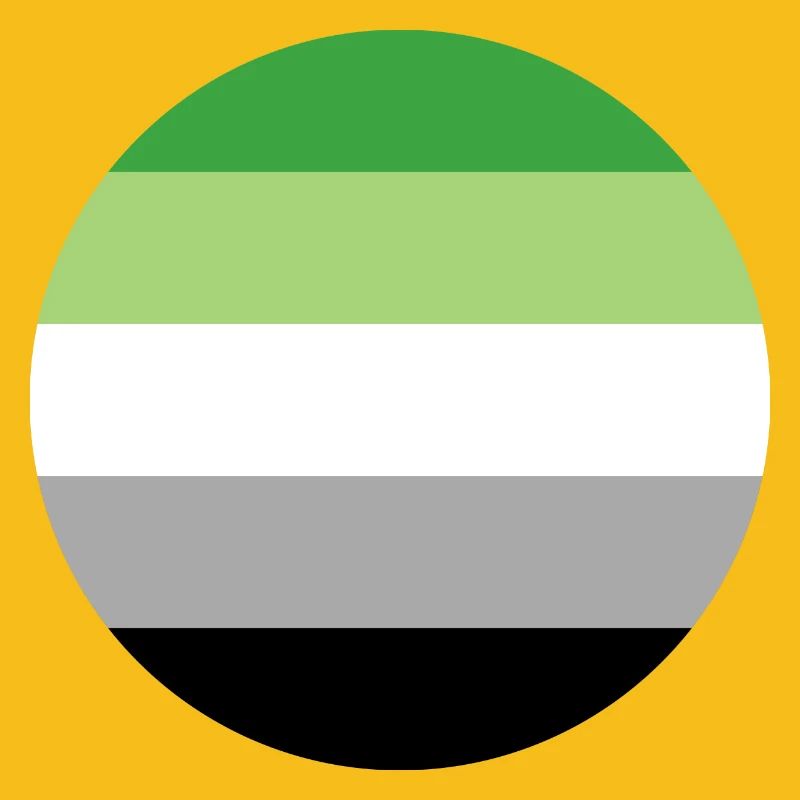 round sticker aromantic pride flag lgbt gift idea