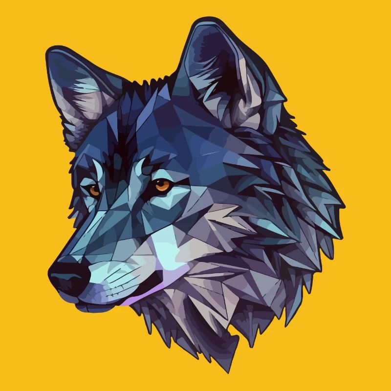 Stylized, geometric wolf