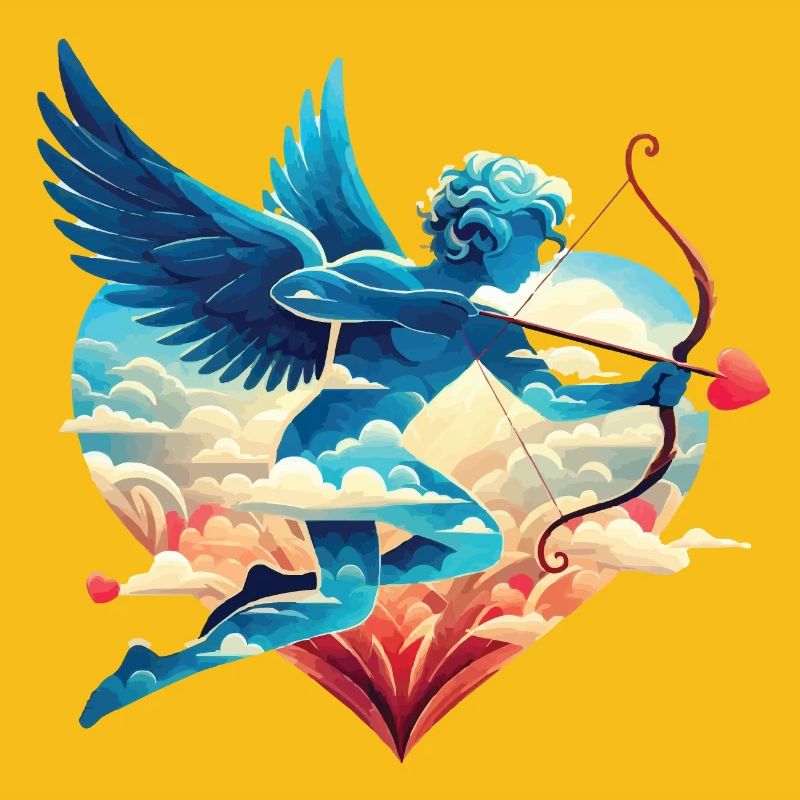 Cupidon céleste aux ailes rêveuses