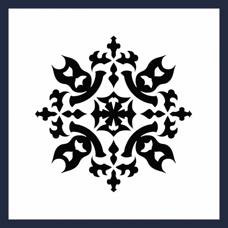 Motif complexe de flocon de neige noir