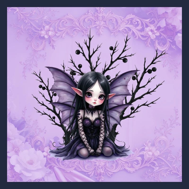 Vampir Fee Mädchen auf dunklem Baum