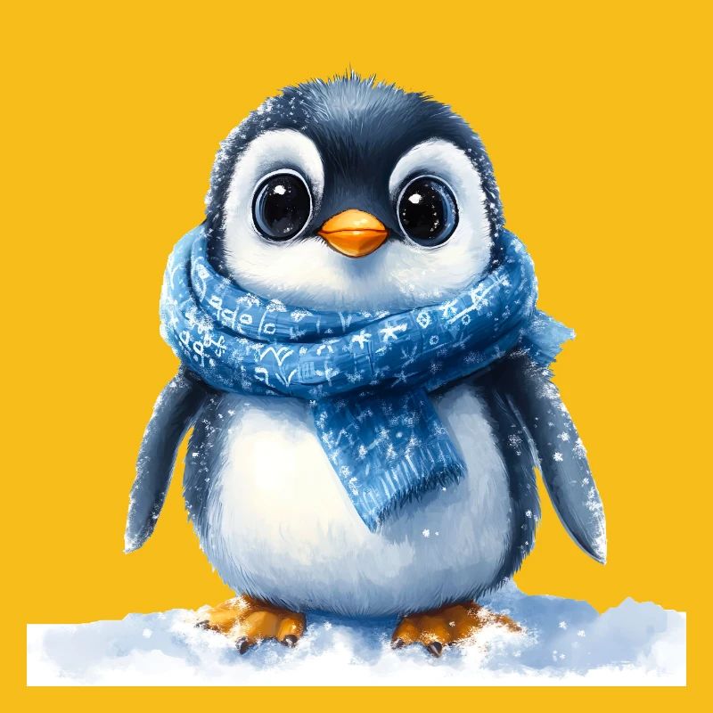 Niedlicher Pinguin mit Winteraccessoire