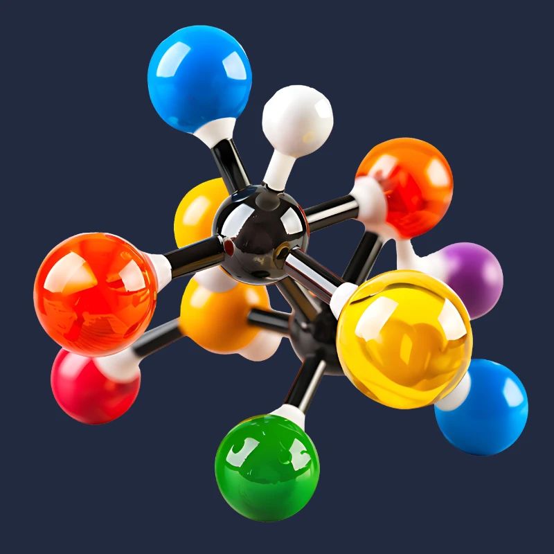 Colorful Molecular Structure Pattern