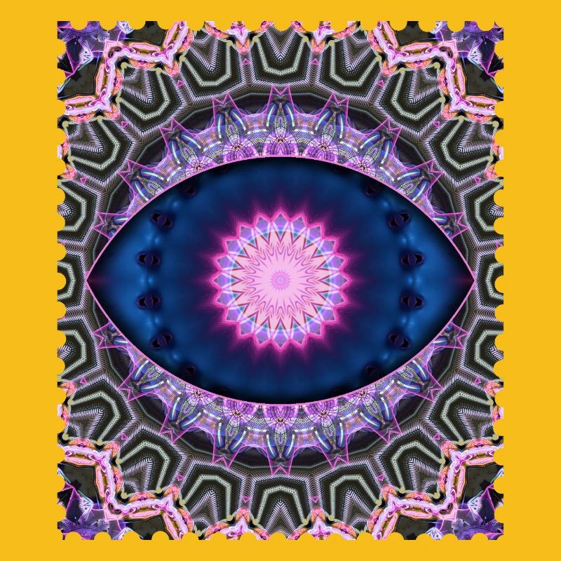 Neon Blau Pink Mandala