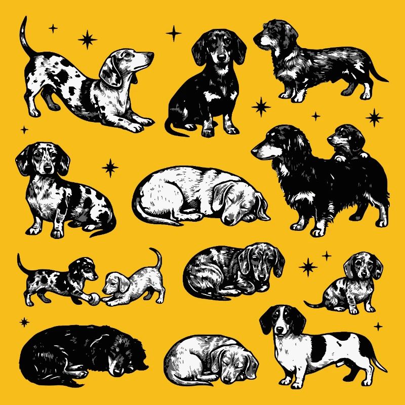 Dachshund Dackel Teckel retro 90s vintage