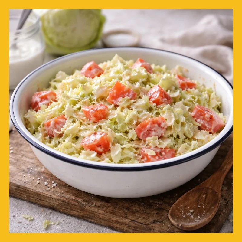 Salade crémeuse de chou et tomate
