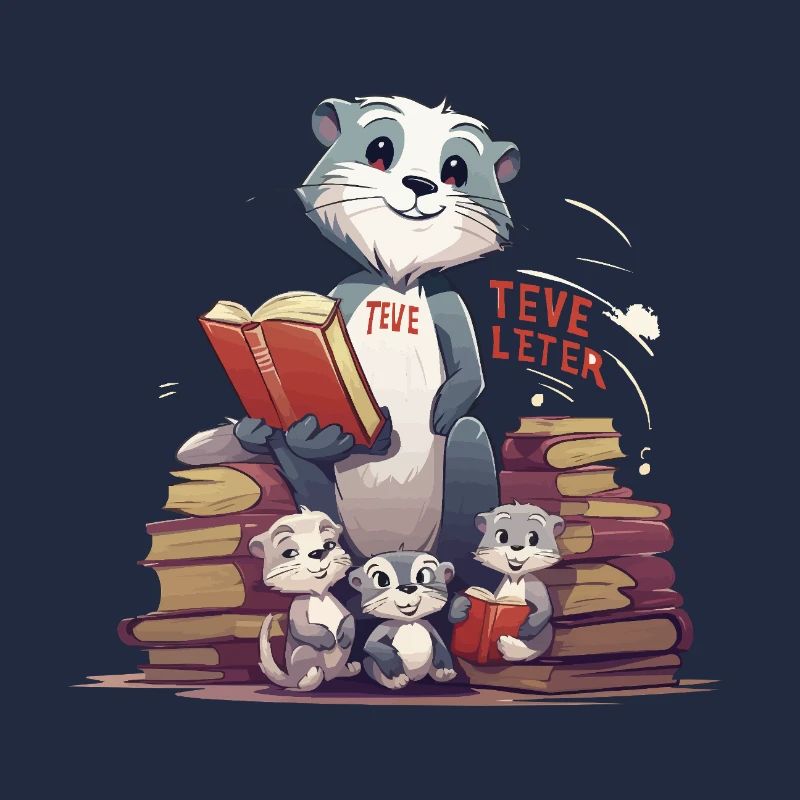 Lernbiber mit Büchern