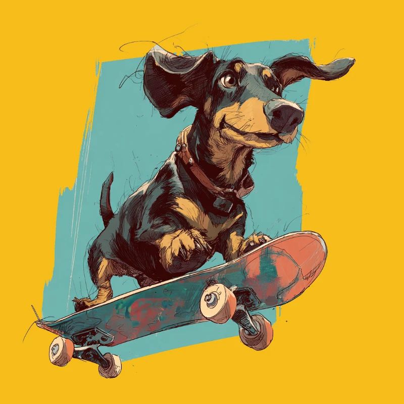 Skateboard-Dackel
