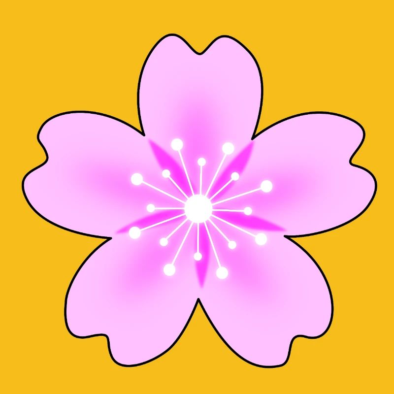 Pinke Blüte mit Neonstrahlen