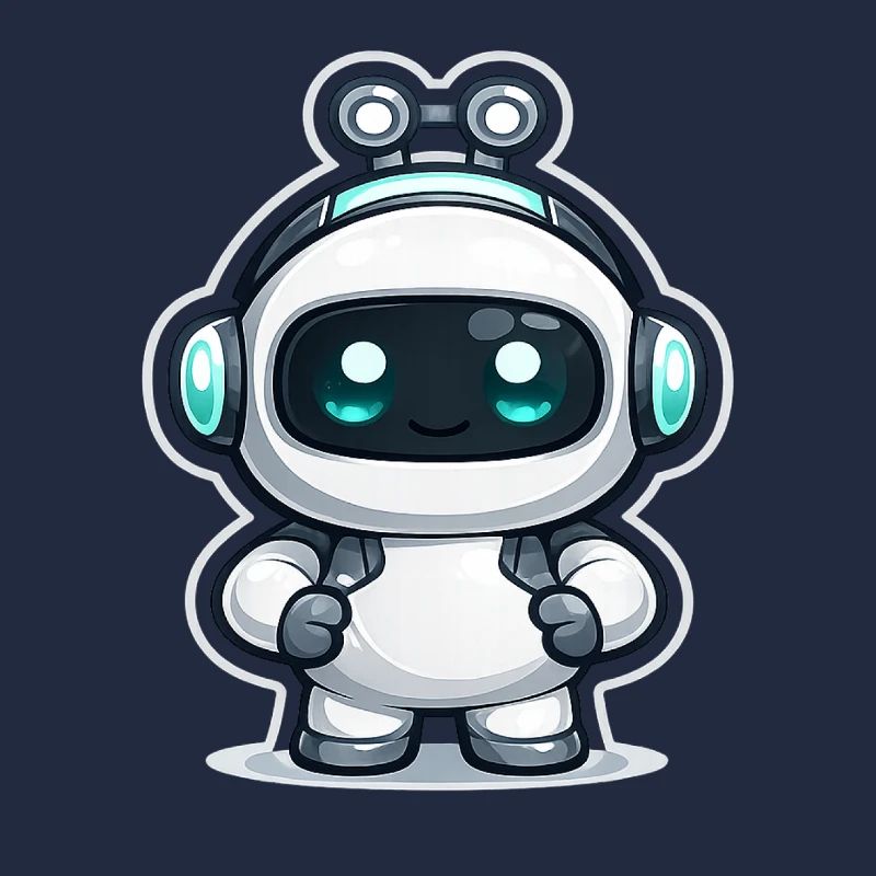 Copilot AI Robot Mascot Cute Dev Sticker