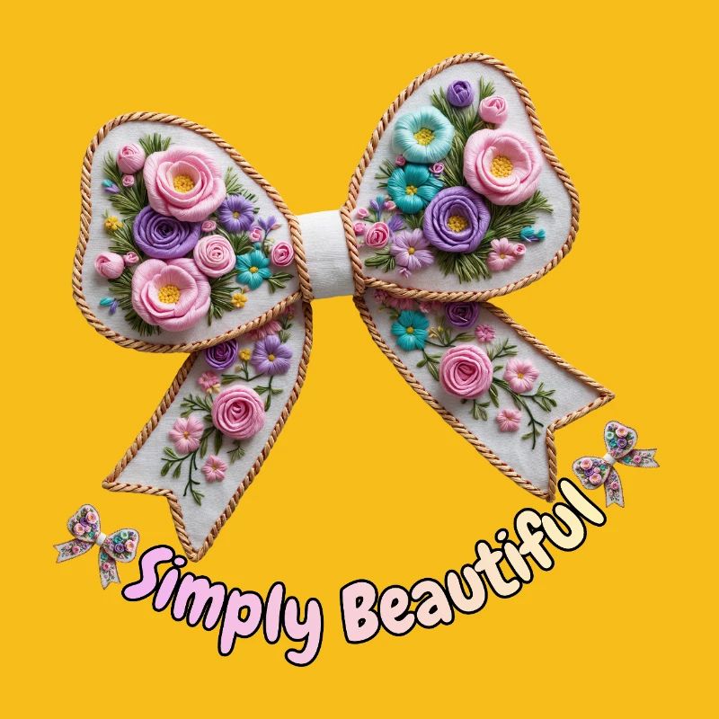 Bestickte florale Fliege – Romantischer Stil