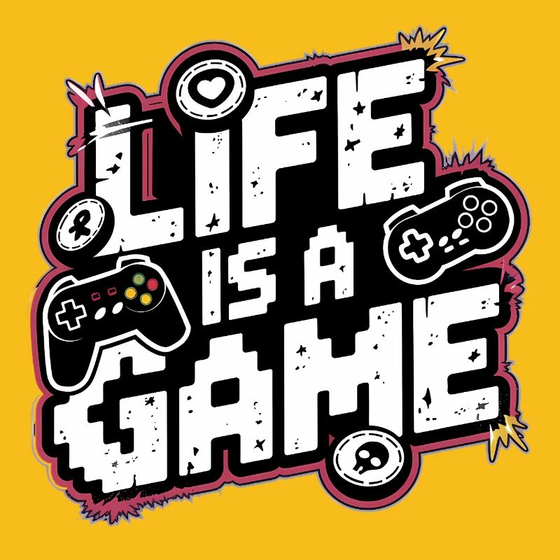 DAS LEBEN IST EIN SPIEL Pixel Grafik, Liebe Gaming