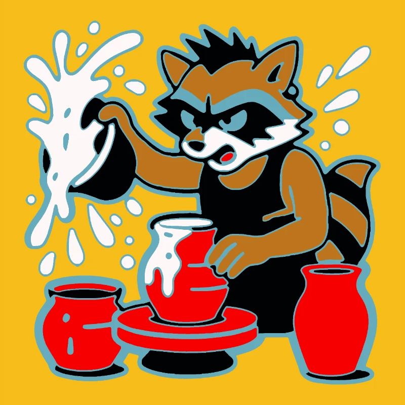 Waschbär-Keramik-Spritzer