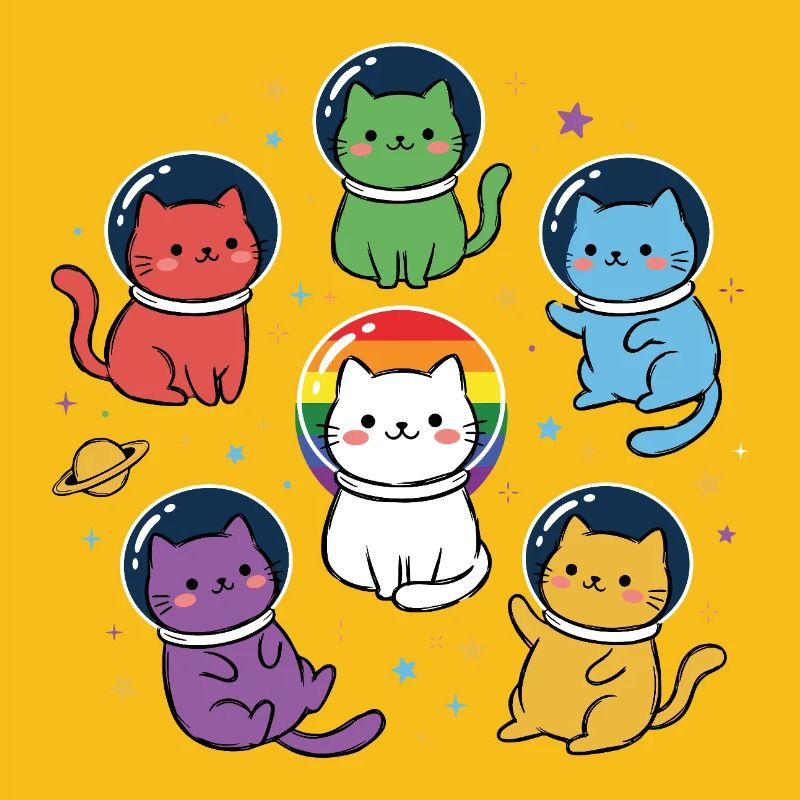 Pride-Monat LGBT – Rainbow Space Cats